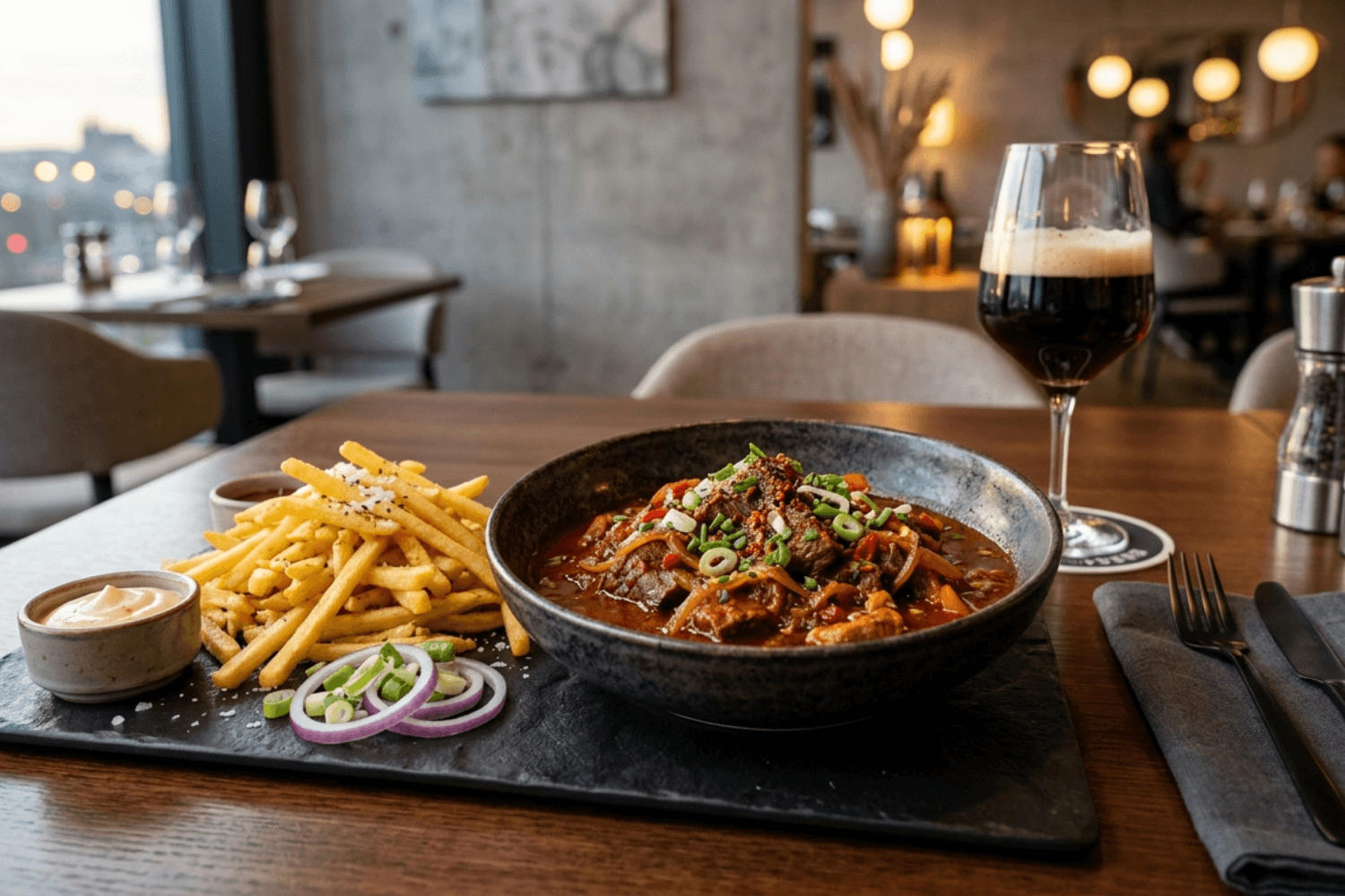 Katův šleh s hranolkami